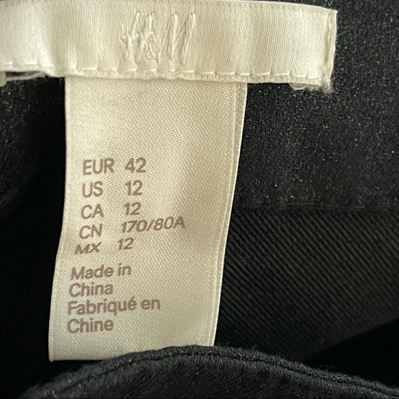 H&M black shimmer skinny trousers sz 12 - Picture 2 of 9